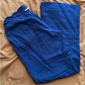 Roxy Navy Blue wide Linen Pants